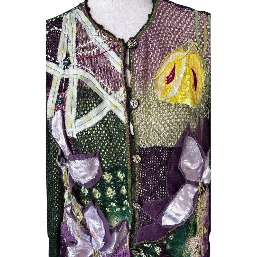 Sandy Starkman Vintage 90s Blazer Abstract Jacket Women's Size‎ Small